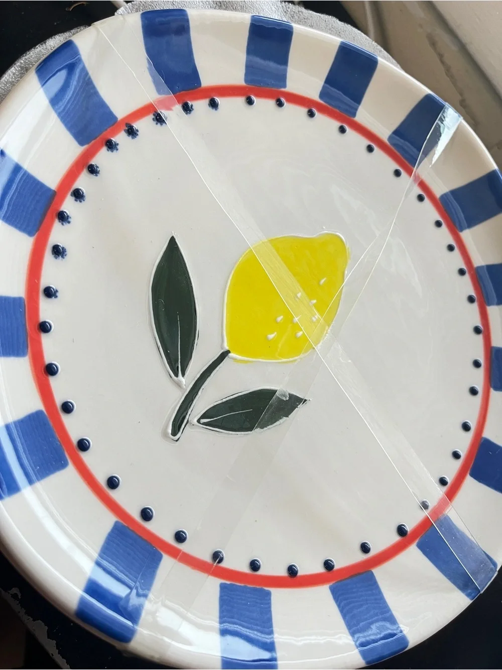 Set of 4 Lemon Fruit Ceramic Salad Plates 8” NEW
